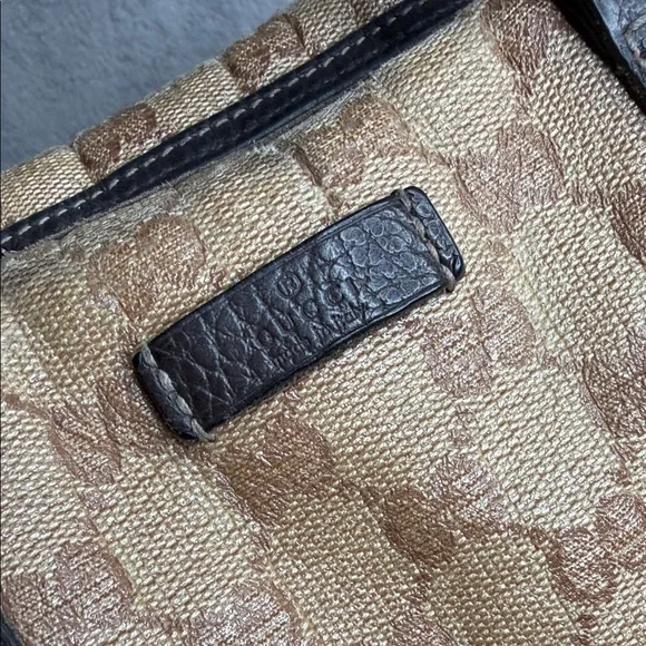 Gucci Tan and Dark Brown Monogram Tote - Picture 8 of 16